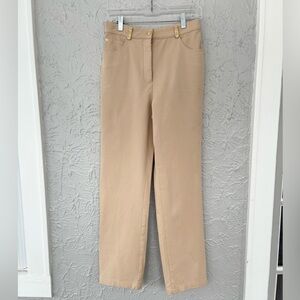 St. John Sport Classic Straight Leg Khaki Pants Size 4